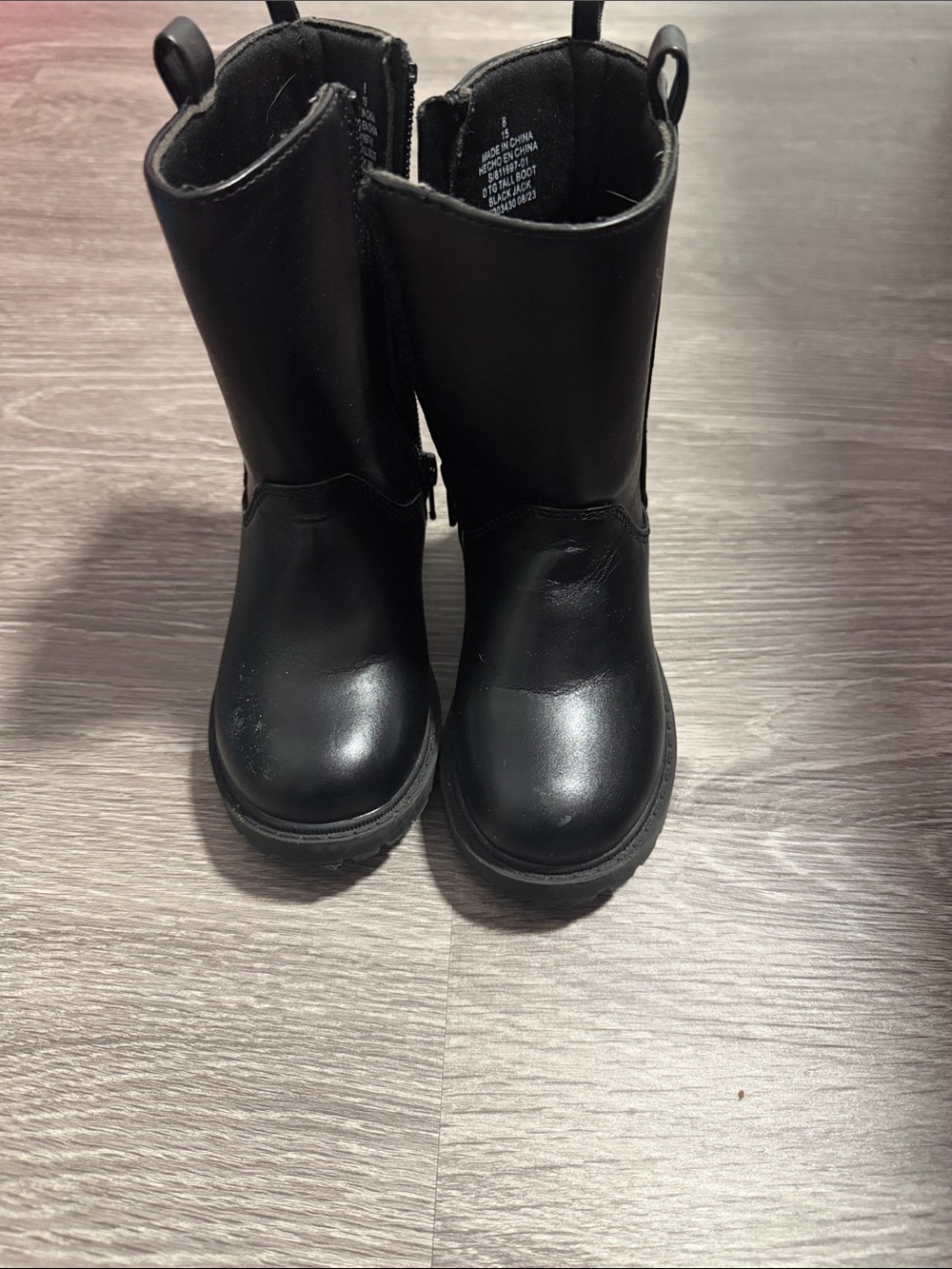Old Navy Black Kids Mid-Calf Zip Boots